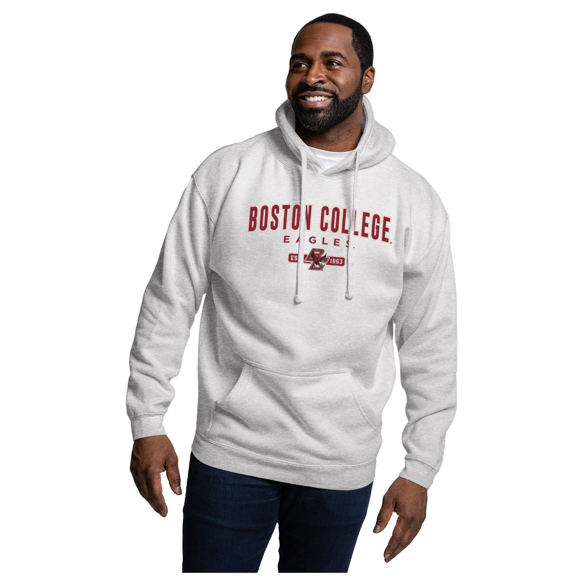 Men's League Collegiate Wear  Heather Gray Boston College Eagles Essentials 2.0 Fleece Pullover Hoodie