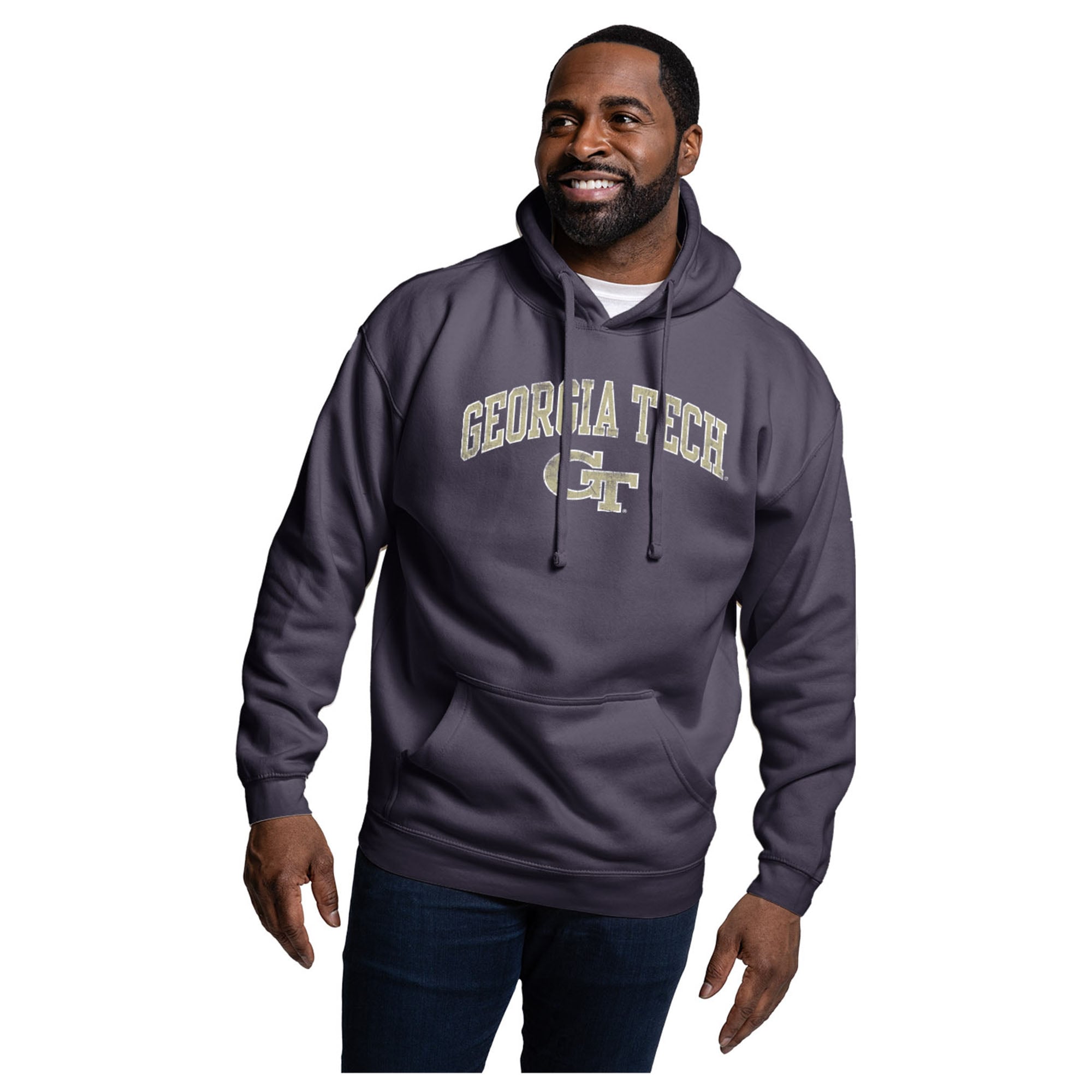 Men's League Collegiate Wear  Navy Georgia Tech Yellow Jackets Essentials 2.0 Fleece Pullover Hoodie