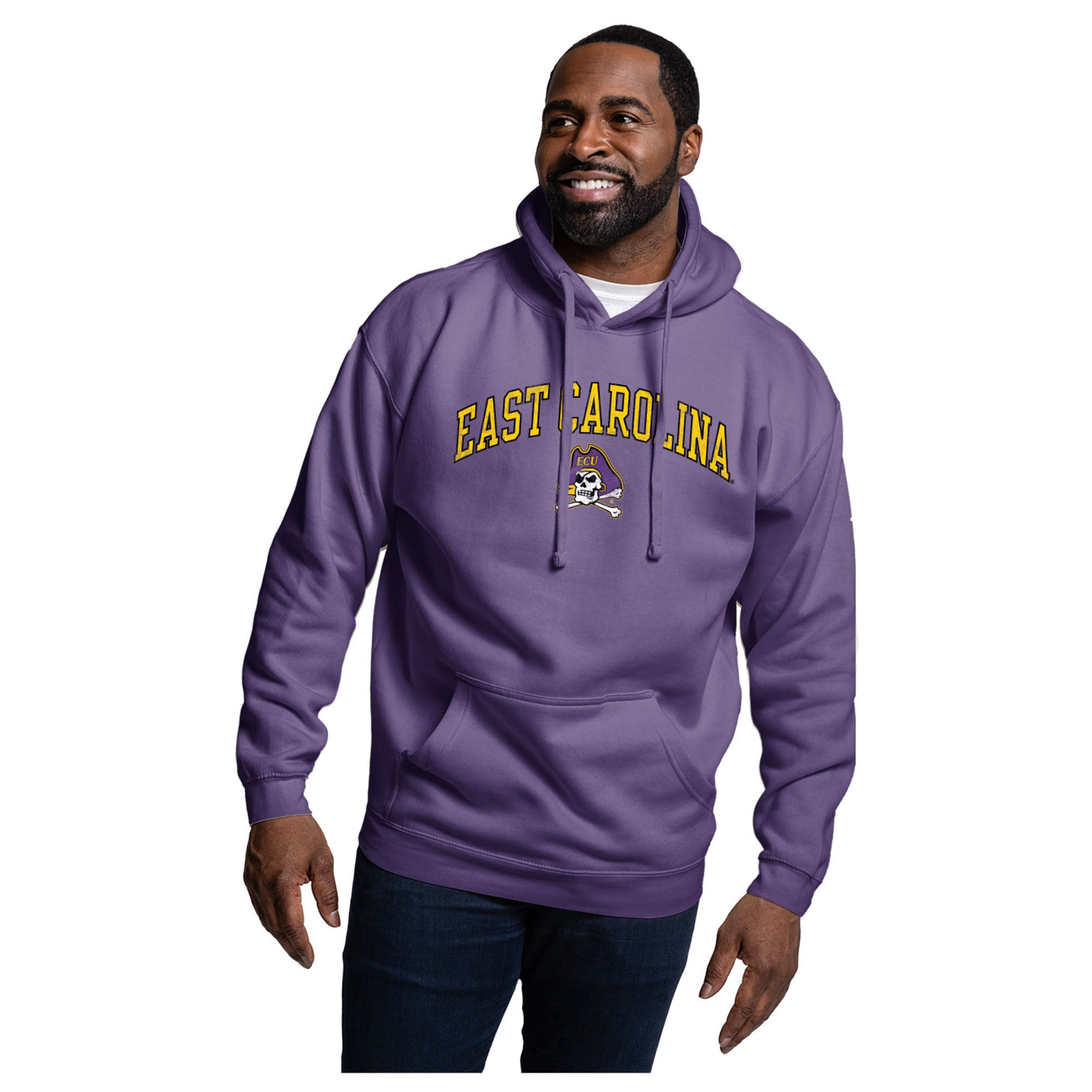Men's League Collegiate Wear  Purple ECU Pirates Essentials 2.0 Fleece Pullover Hoodie