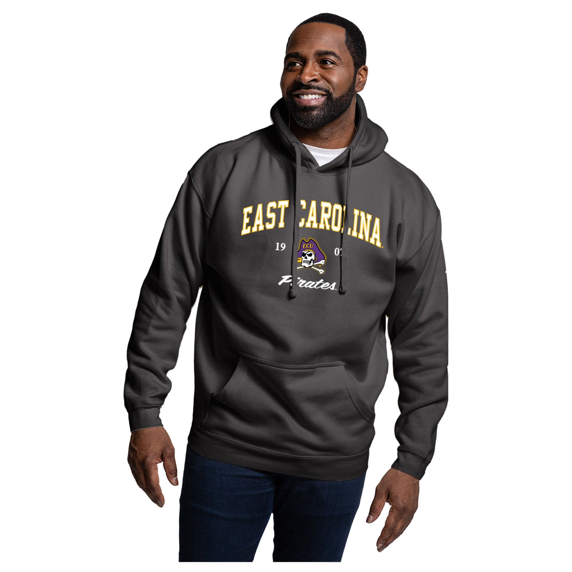 Men's League Collegiate Wear  Black ECU Pirates Essentials 2.0 Fleece Pullover Hoodie