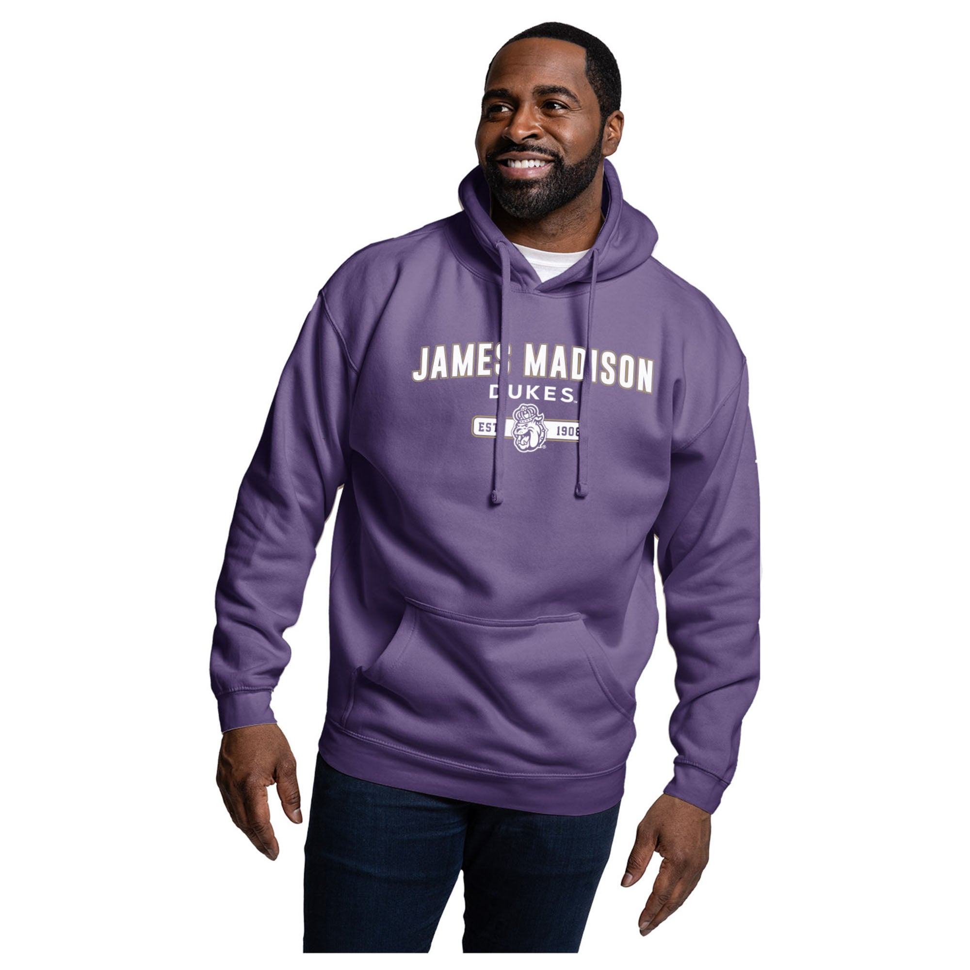 Men's League Collegiate Wear  Purple James Madison Dukes Essentials 2.0 Fleece Pullover Hoodie