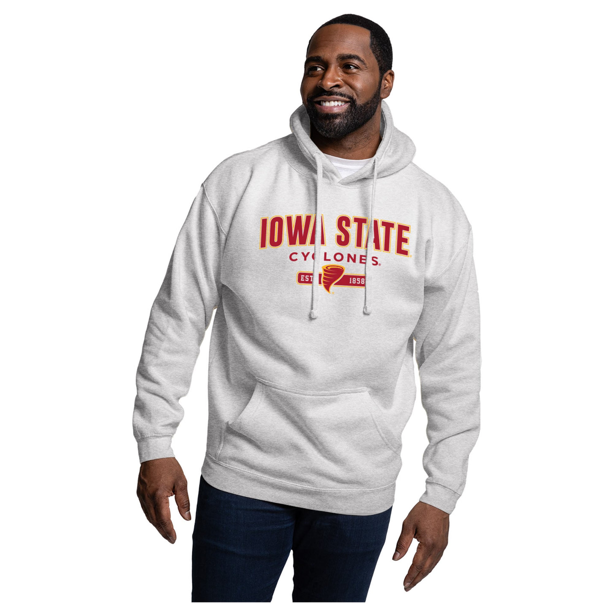 Men's League Collegiate Wear  Heather Gray Iowa State Cyclones Essentials 2.0 Fleece Pullover Hoodie