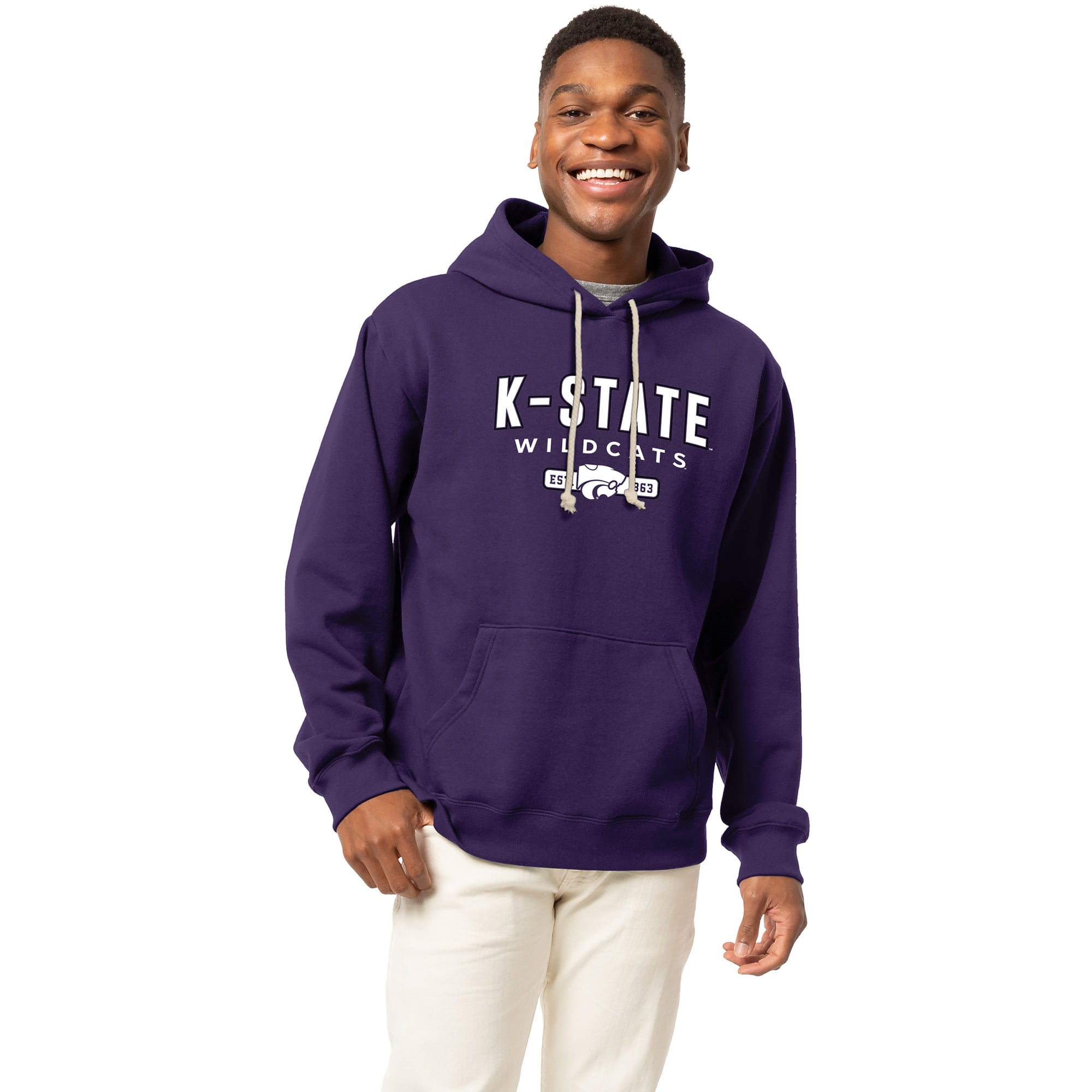 Men's League Collegiate Wear  Purple Kansas State Wildcats Essentials 2.0 Fleece Pullover Hoodie