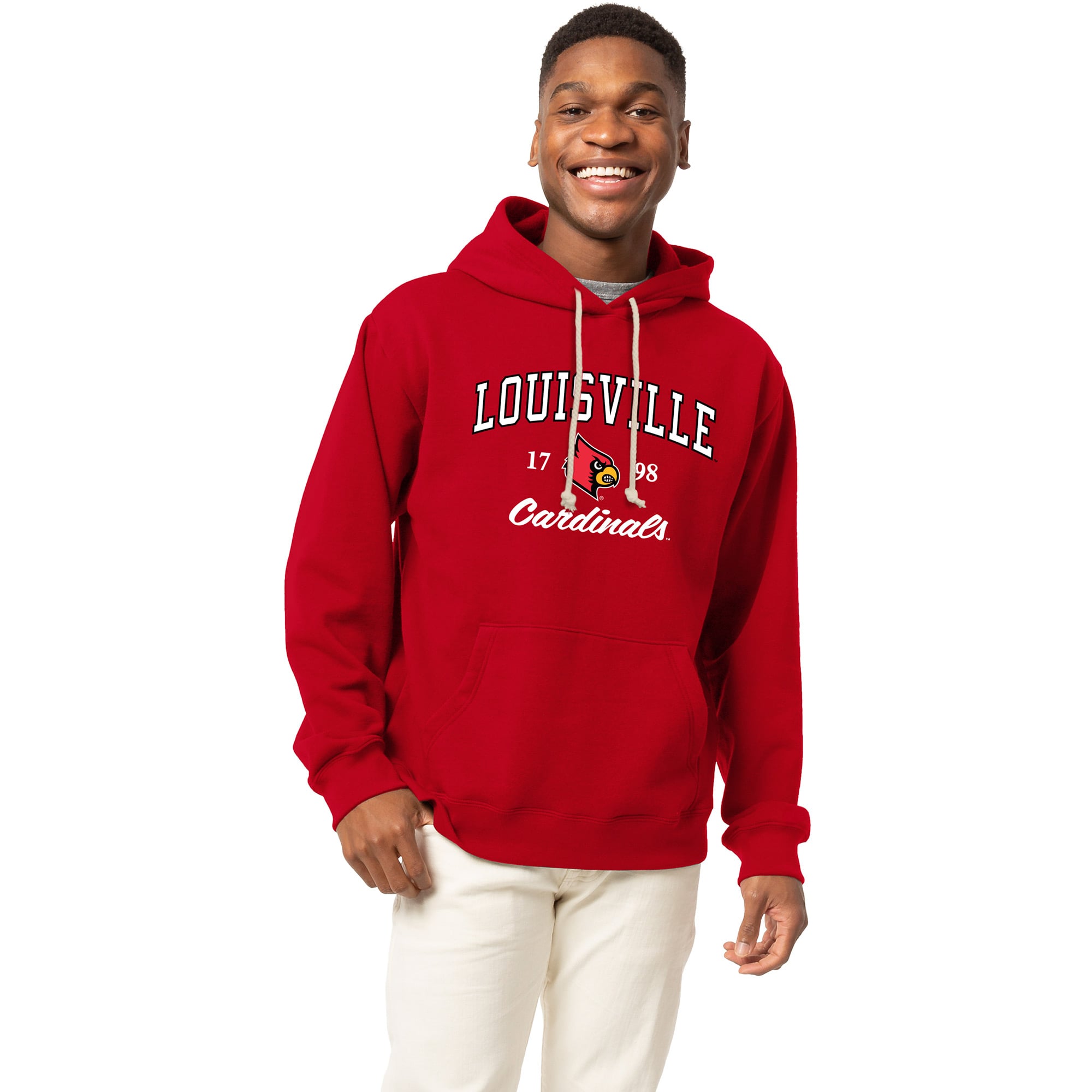 Men's League Collegiate Wear  Red Louisville Cardinals Essentials 2.0 Fleece Pullover Hoodie