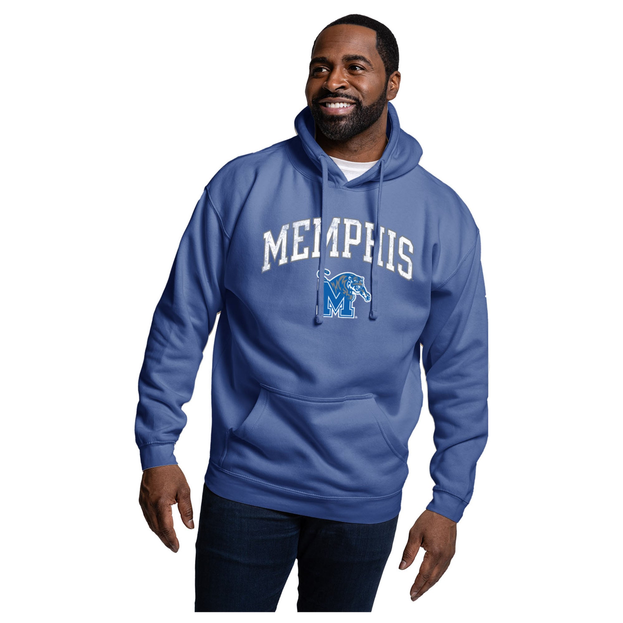 Men's League Collegiate Wear  Royal Memphis Tigers Essentials 2.0 Fleece Pullover Hoodie