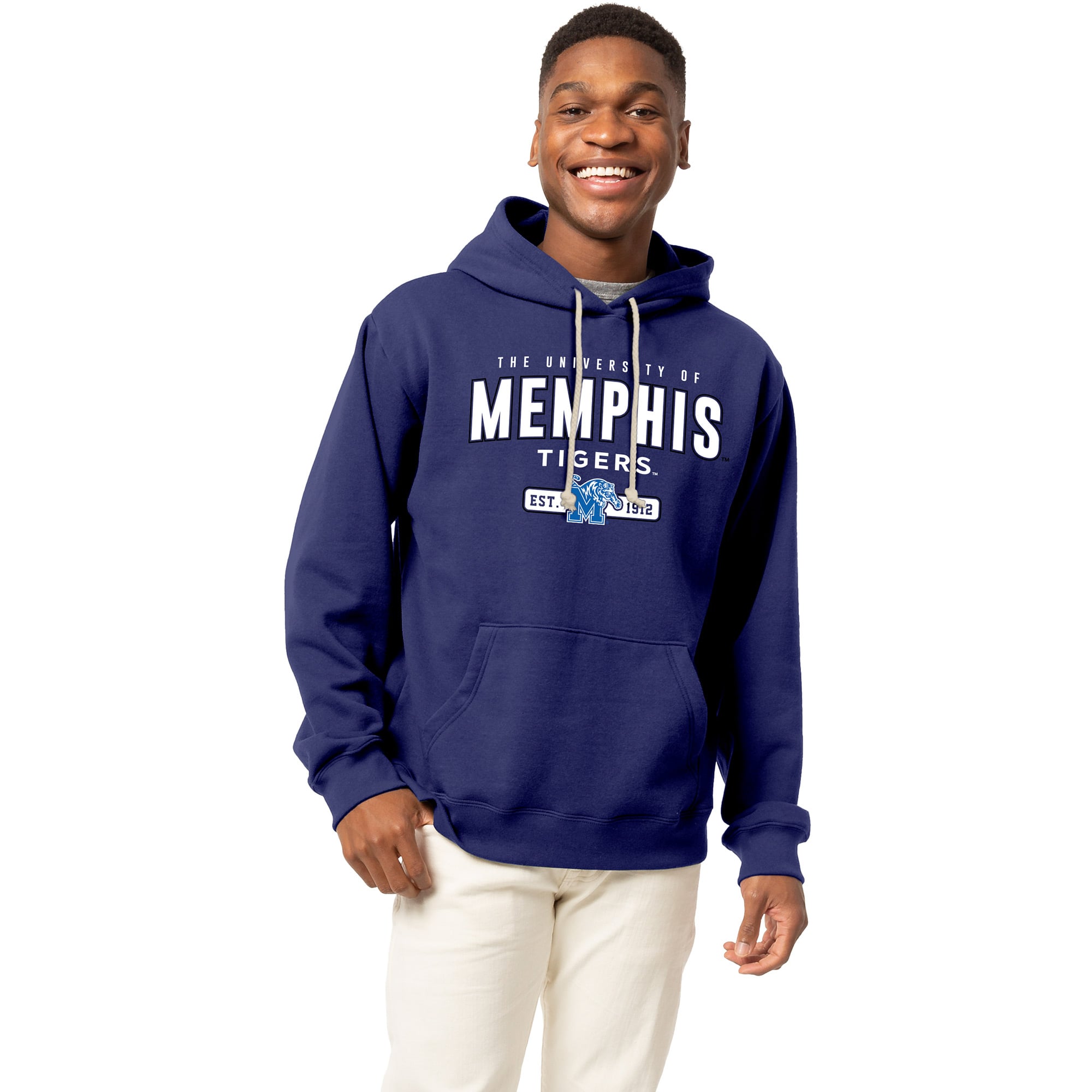Men's League Collegiate Wear  Royal Memphis Tigers Essentials 2.0 Fleece Pullover Hoodie