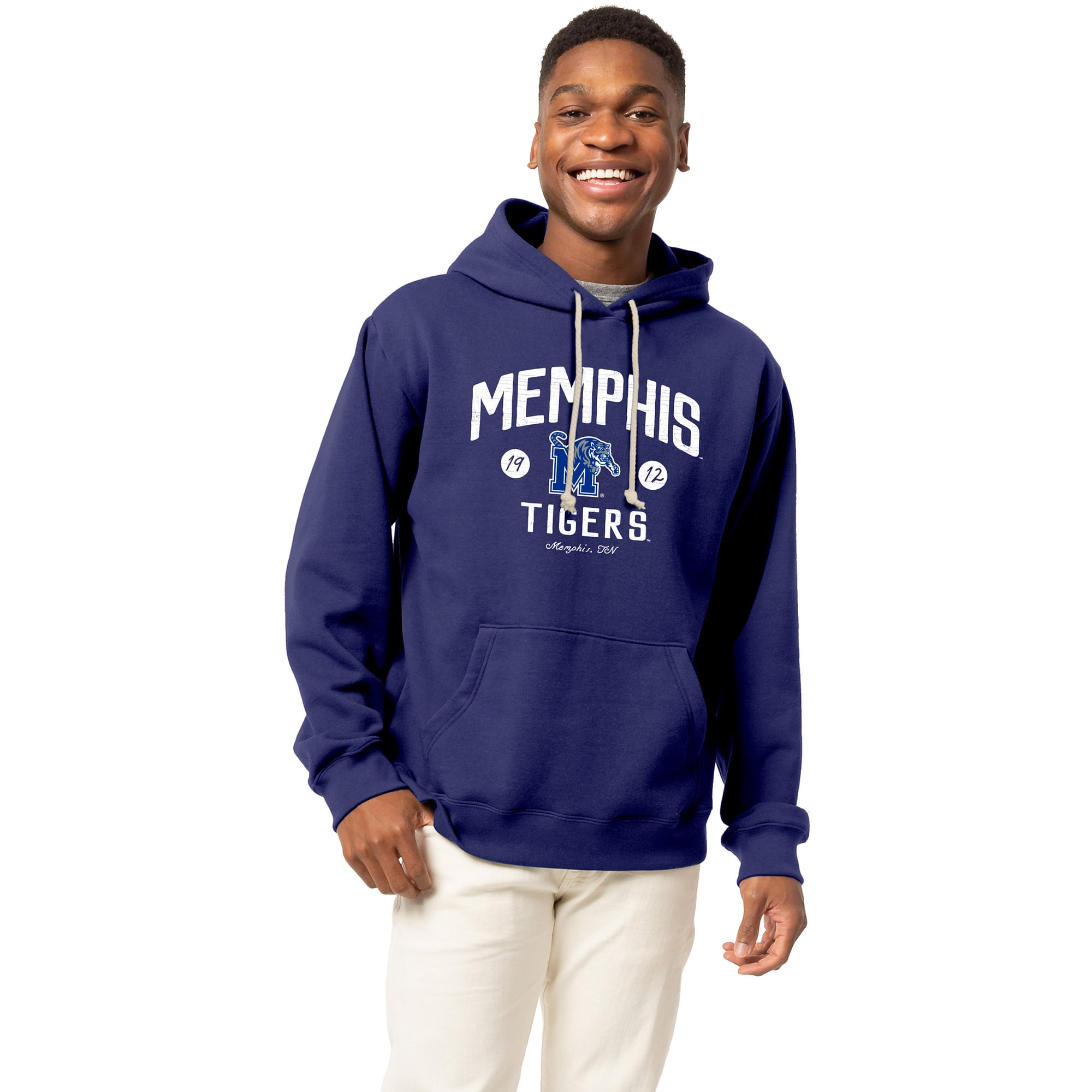 Men's League Collegiate Wear  Royal Memphis Tigers Essentials 2.0 Fleece Pullover Hoodie