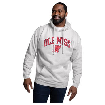 Men's League Collegiate Wear  Heather Gray Ole Miss Rebels Essentials 2.0 Fleece Pullover Hoodie