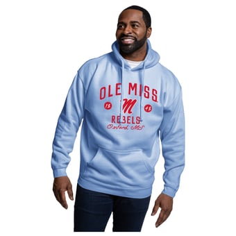 Men's League Collegiate Wear  Powder Blue Ole Miss Rebels Essentials 2.0 Fleece Pullover Hoodie