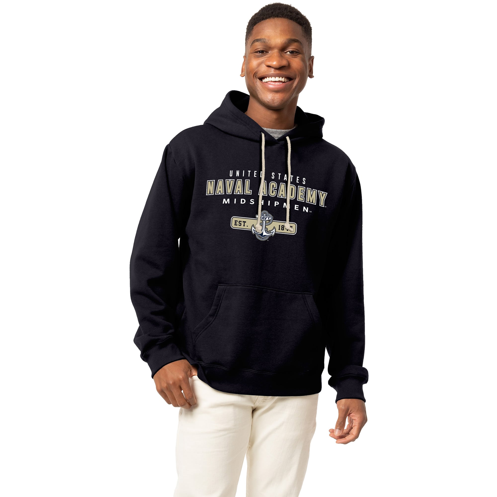 Men's League Collegiate Wear  Navy Navy Midshipmen Essentials 2.0 Fleece Pullover Hoodie
