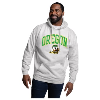 Men's League Collegiate Wear  Heather Gray Oregon Ducks Essentials 2.0 Fleece Pullover Hoodie