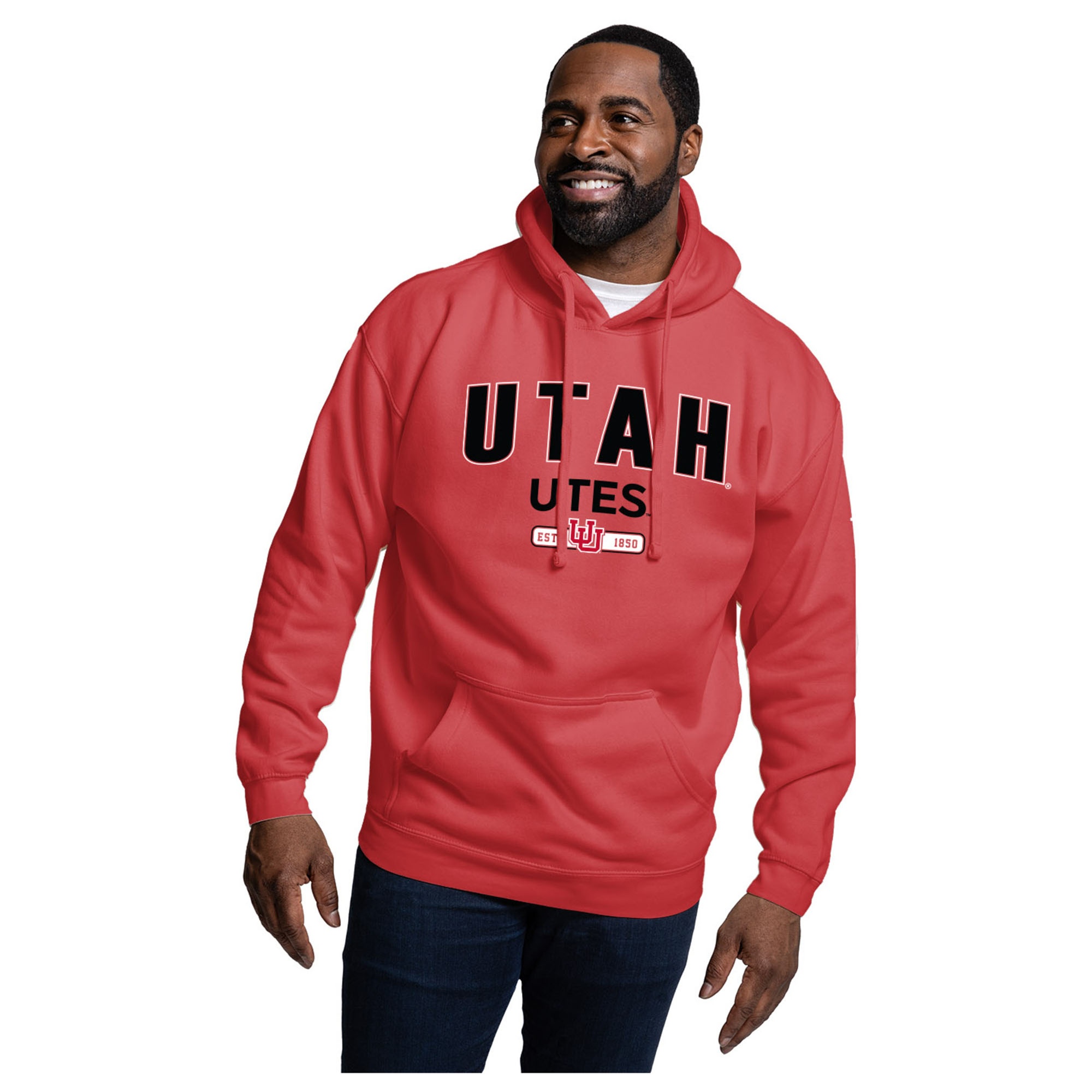 Men’s League Collegiate Wear Red Utah Utes Essentials 2.0 Fleece Pullover Hoodie