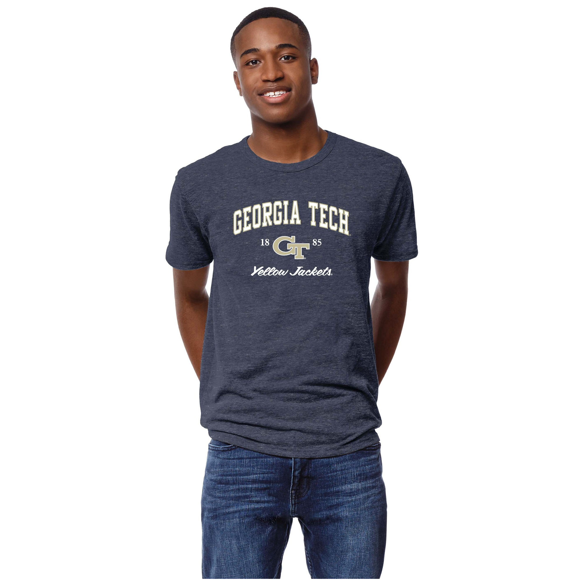 Men’s League Collegiate Wear Heather Navy Georgia Tech Yellow Jackets Victory Falls Tri-Blend T-Shirt Men’s League Collegiate Wear Heather Navy Georgia Tech Yellow Jackets Victory Falls Tri-Blend T-Shirt
