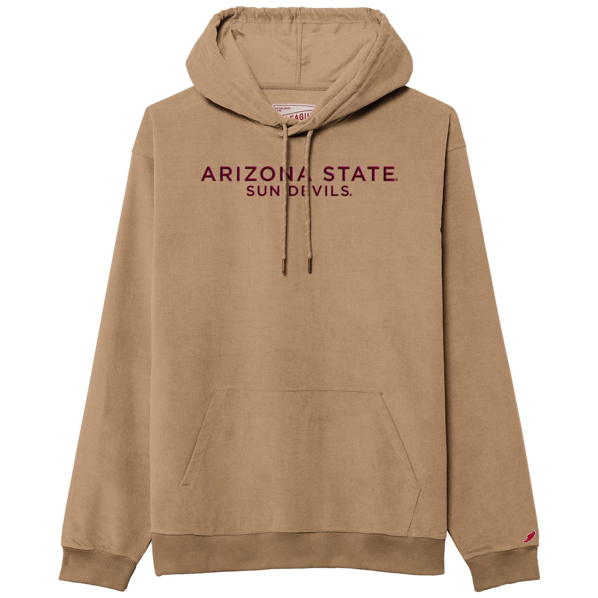 Men's League Collegiate Wear Tan Arizona State Sun Devils Stretch Cord Pullover Hoodie