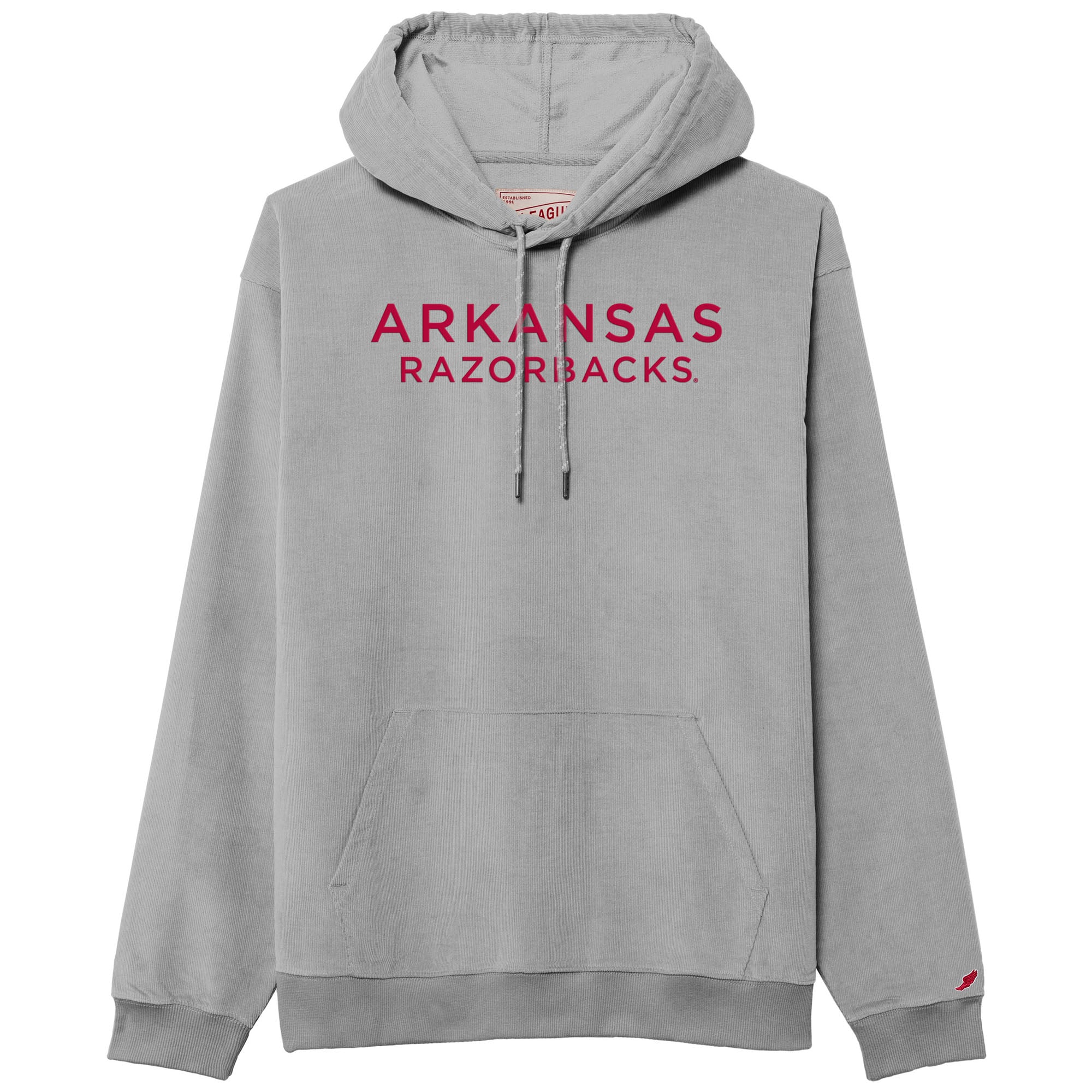 Men's League Collegiate Wear Gray Arkansas Razorbacks Stretch Cord Pullover Hoodie