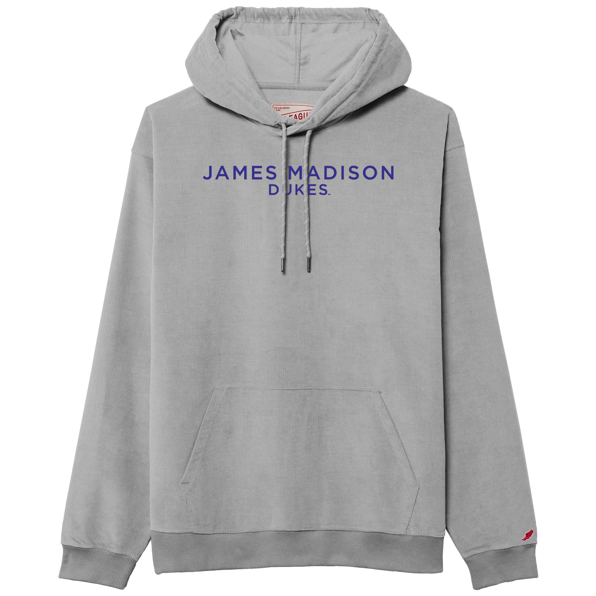 Men's League Collegiate Wear Gray James Madison Dukes Stretch Cord Pullover Hoodie