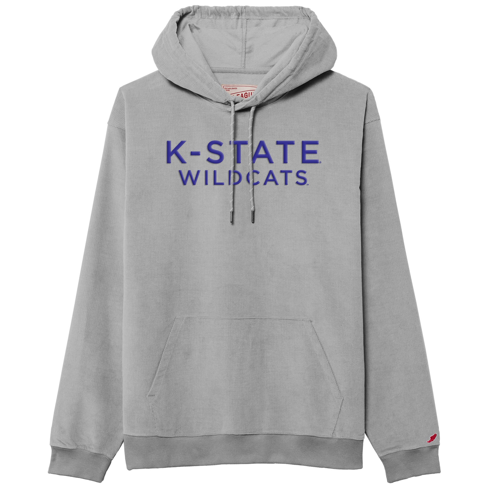 Men's League Collegiate Wear Gray Kansas State Wildcats Stretch Cord Pullover Hoodie