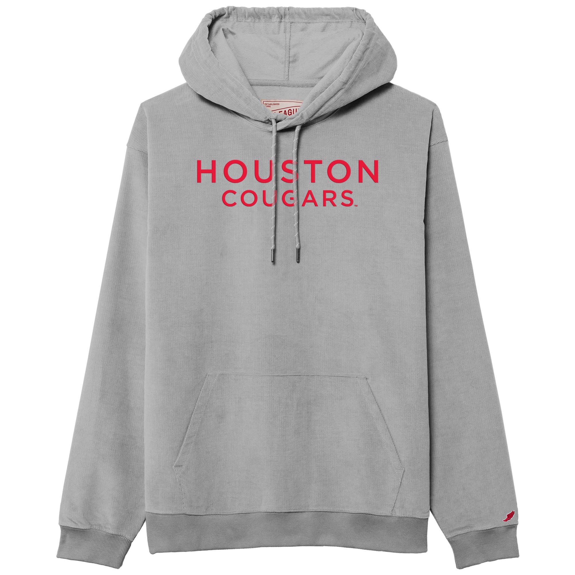 Men's League Collegiate Wear Gray Houston Cougars Stretch Cord Pullover Hoodie