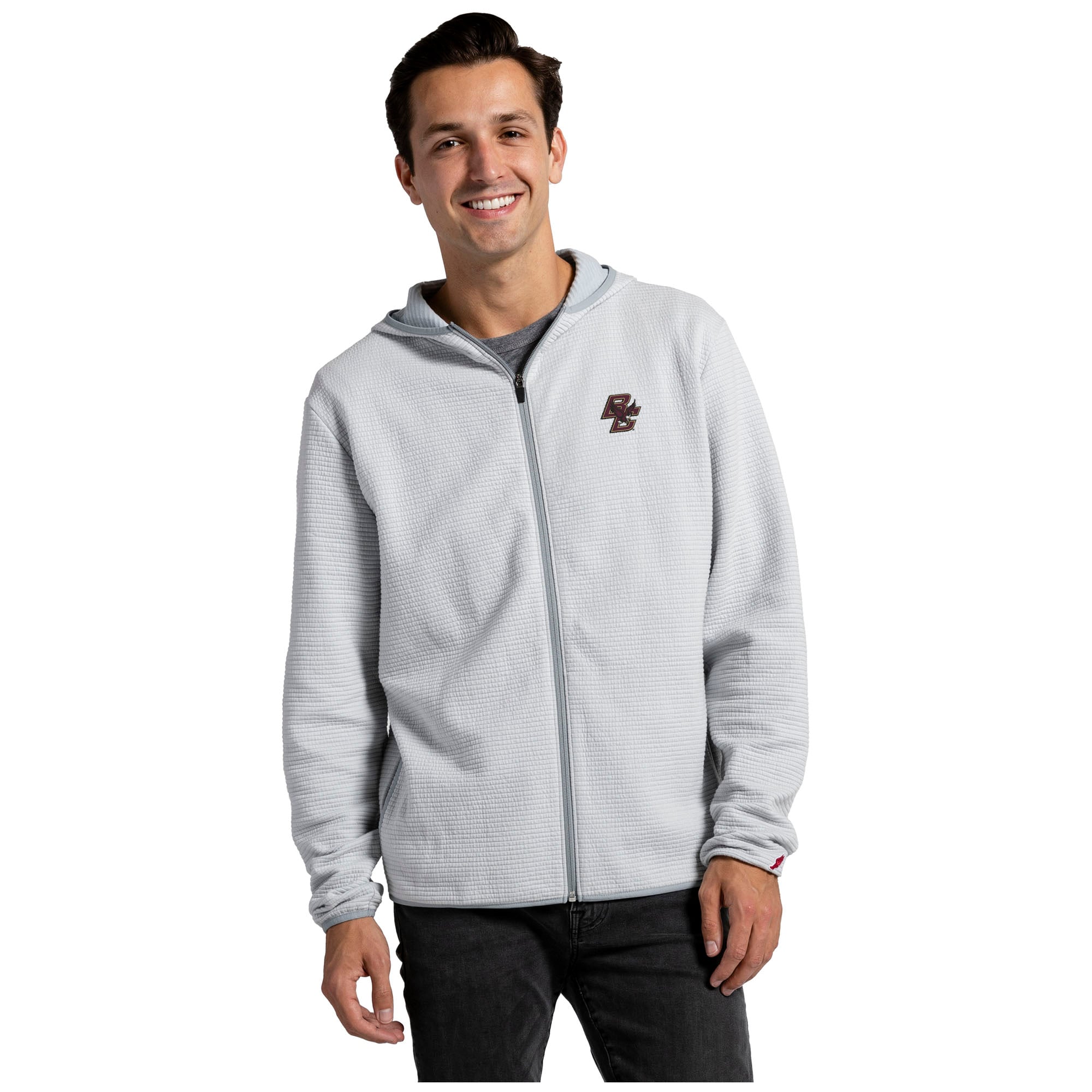Men's League Collegiate Wear Gray Boston College Eagles Summit Full-Zip Hoodie