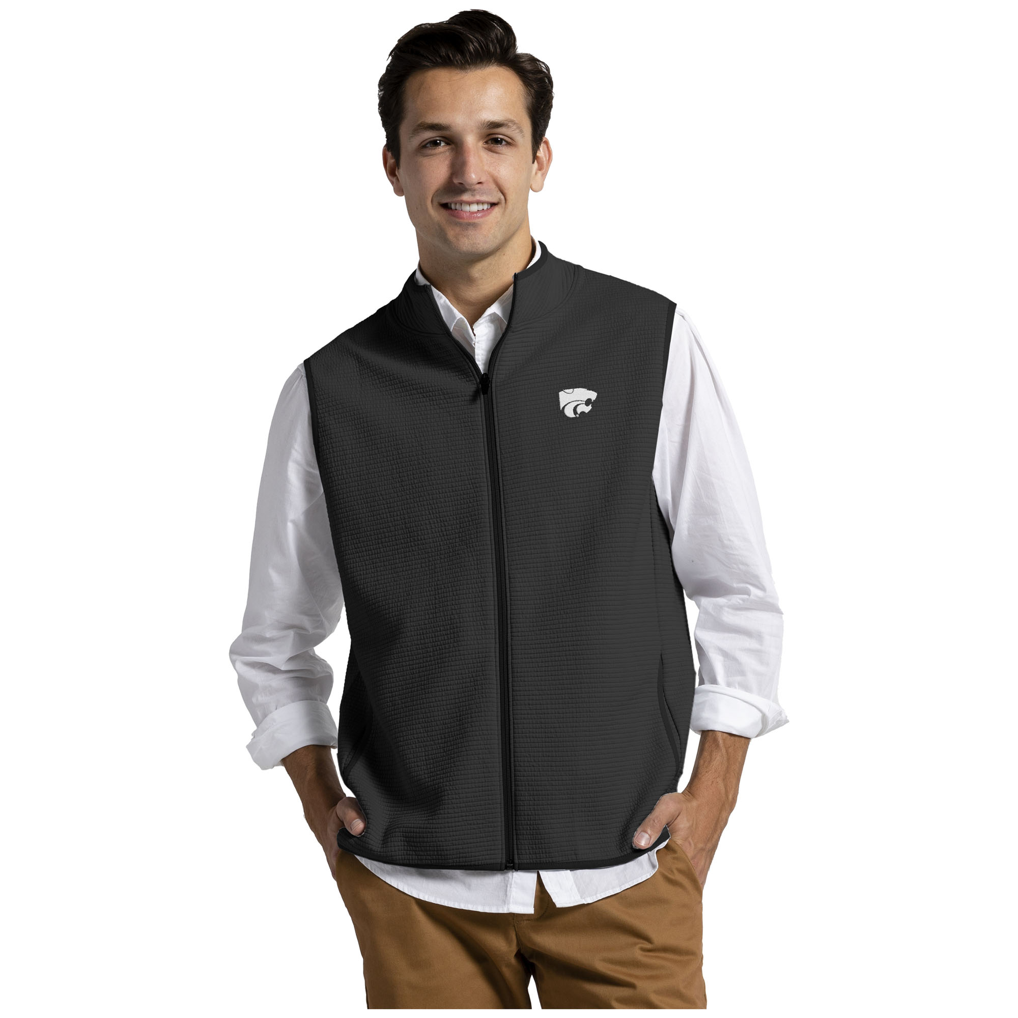 Men’s League Collegiate Wear Black Kansas State Wildcats Summit Full-Zip Vest