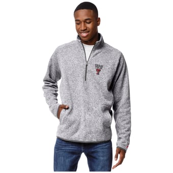 Men's League Collegiate Wear  Heather Gray Texas Tech Red Raiders Saranac Raglan Quarter-Zip Jacket