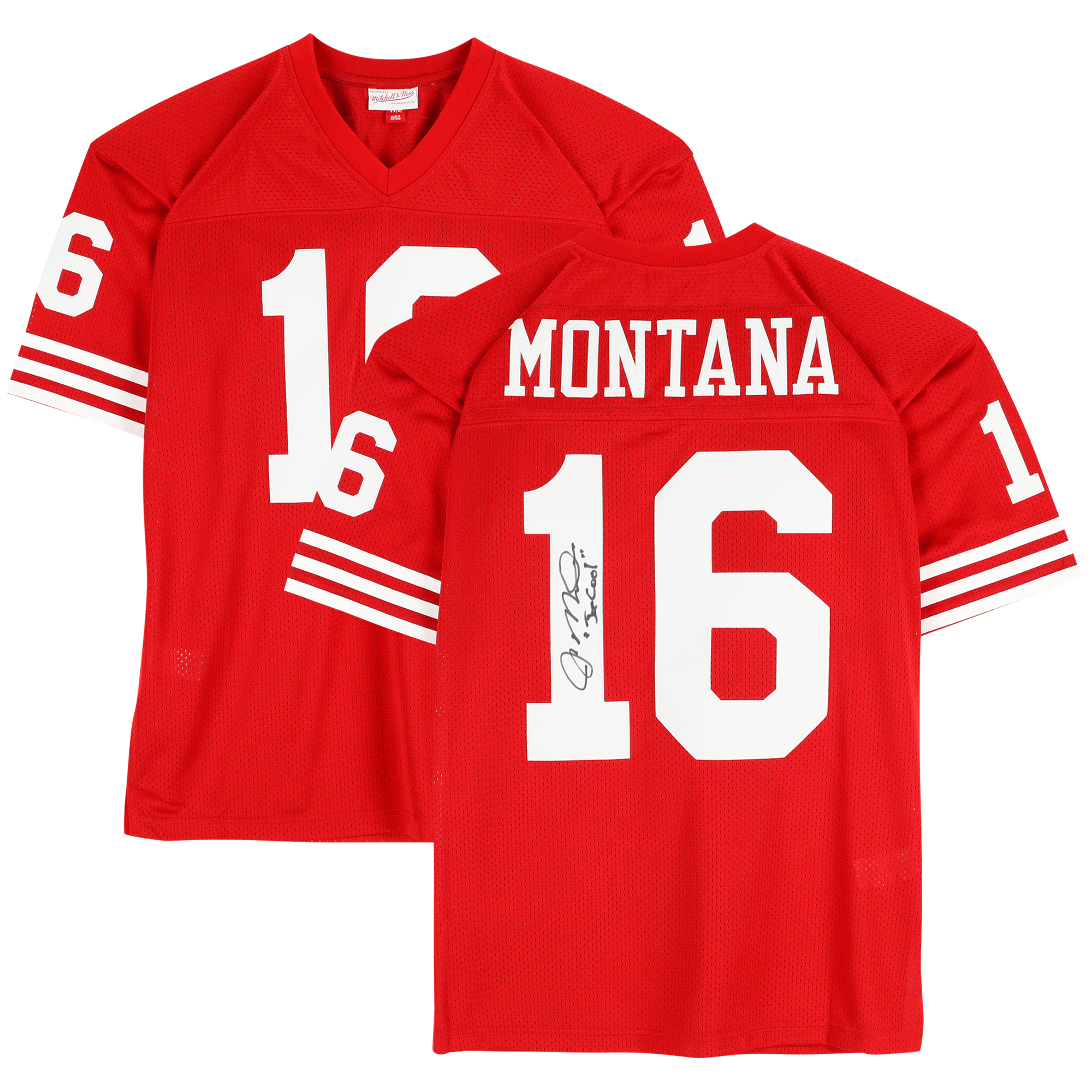 Joe Montana San Francisco 49ers Autographed Scarlet Mitchell & Ness Authentic Jersey with "Joe Cool" Inscription