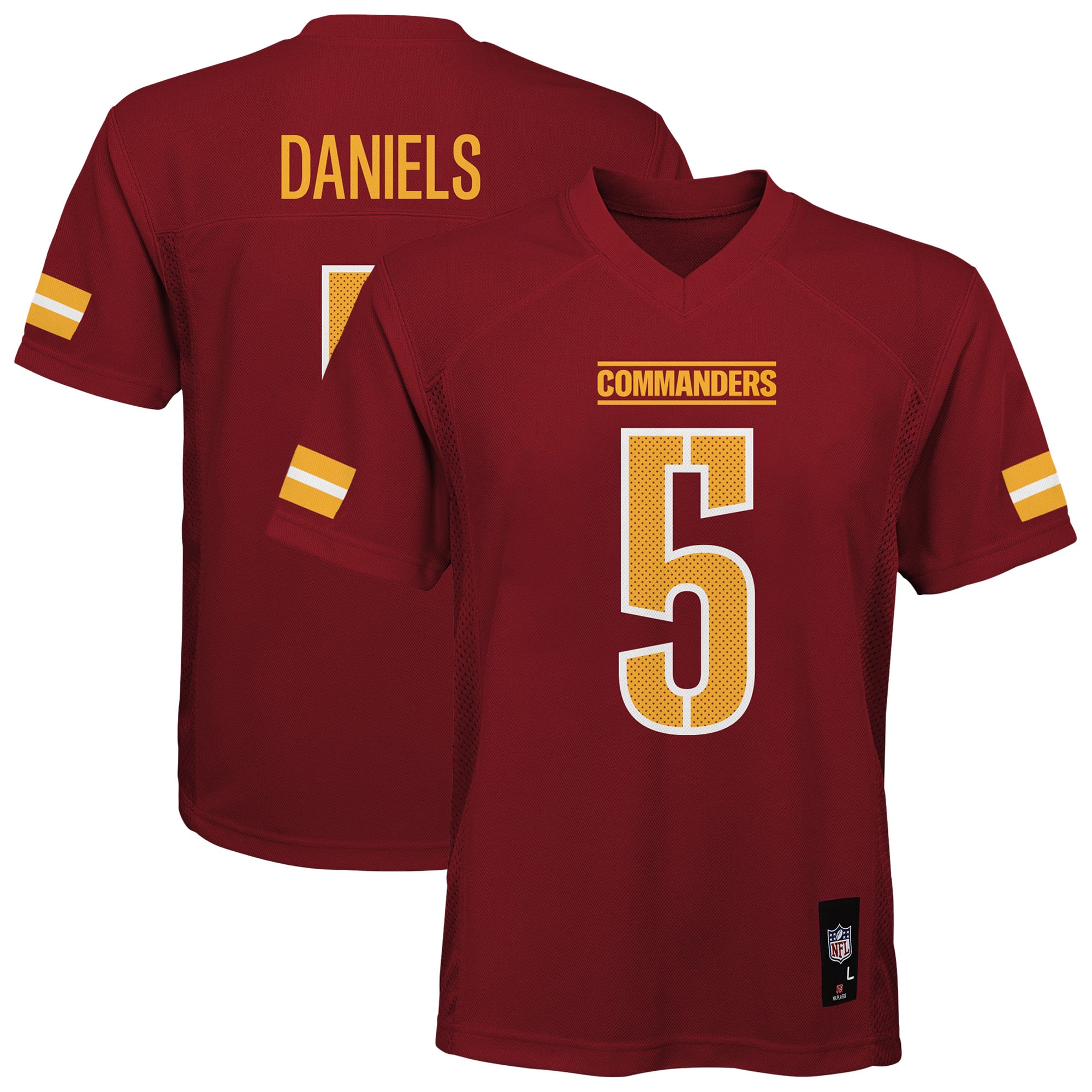 Youth Jayden Daniels Burgundy Washington Commanders Replica Jersey