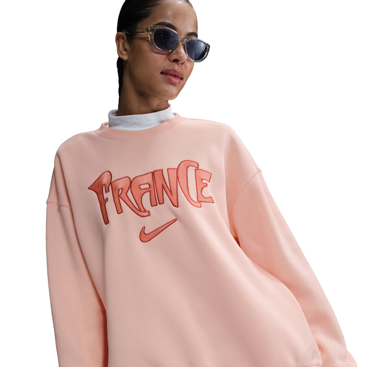 Sweat Oversize France Nike Phoenix Fleece - Corail – Femme