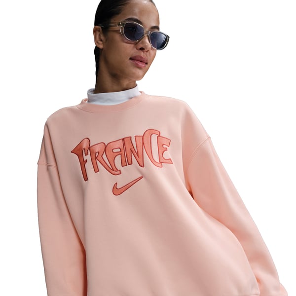 Sweat Oversize France Nike Phoenix Fleece - Corail – Femme