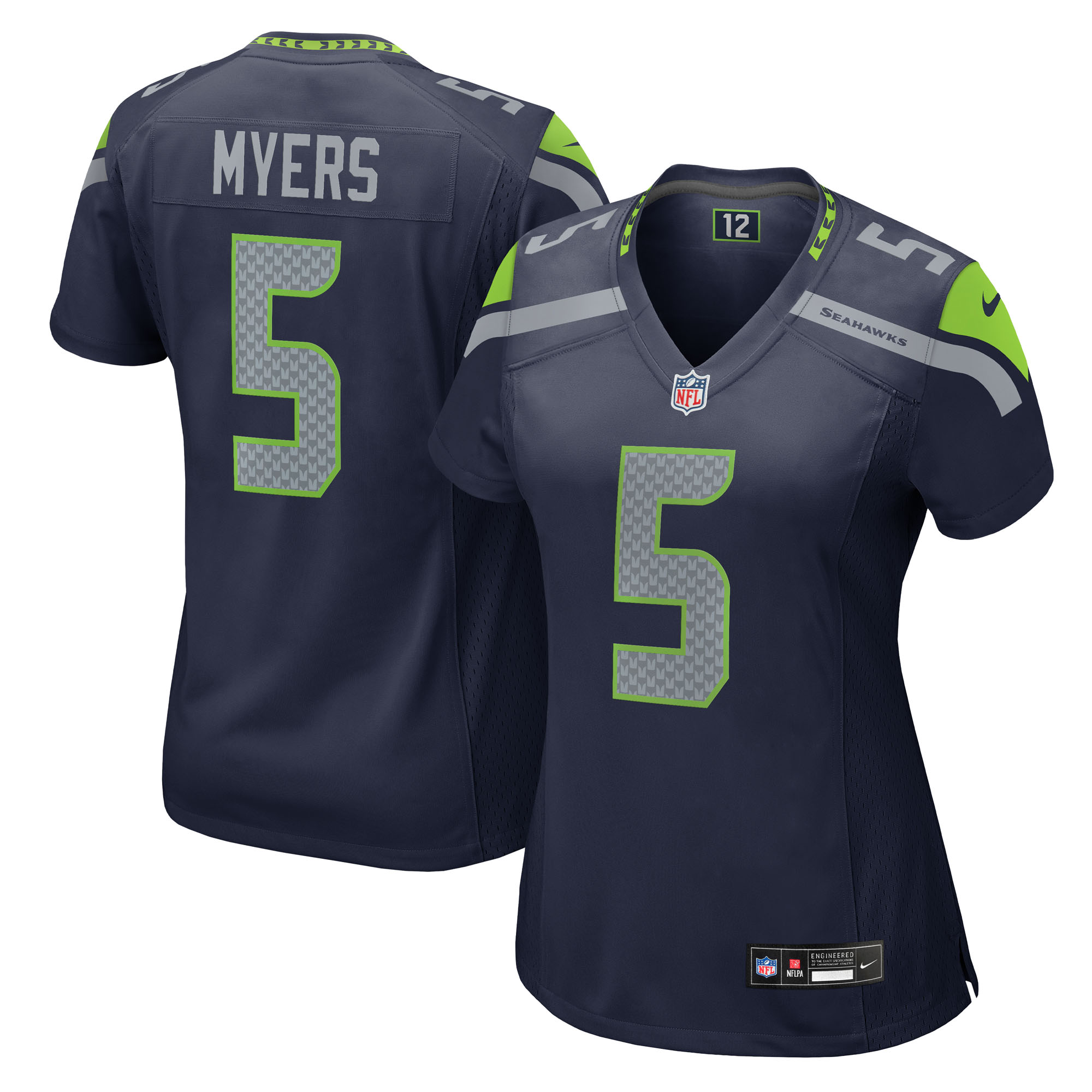 Women's Nike Jason Myers College Navy Seattle Seahawks Team Game Jersey