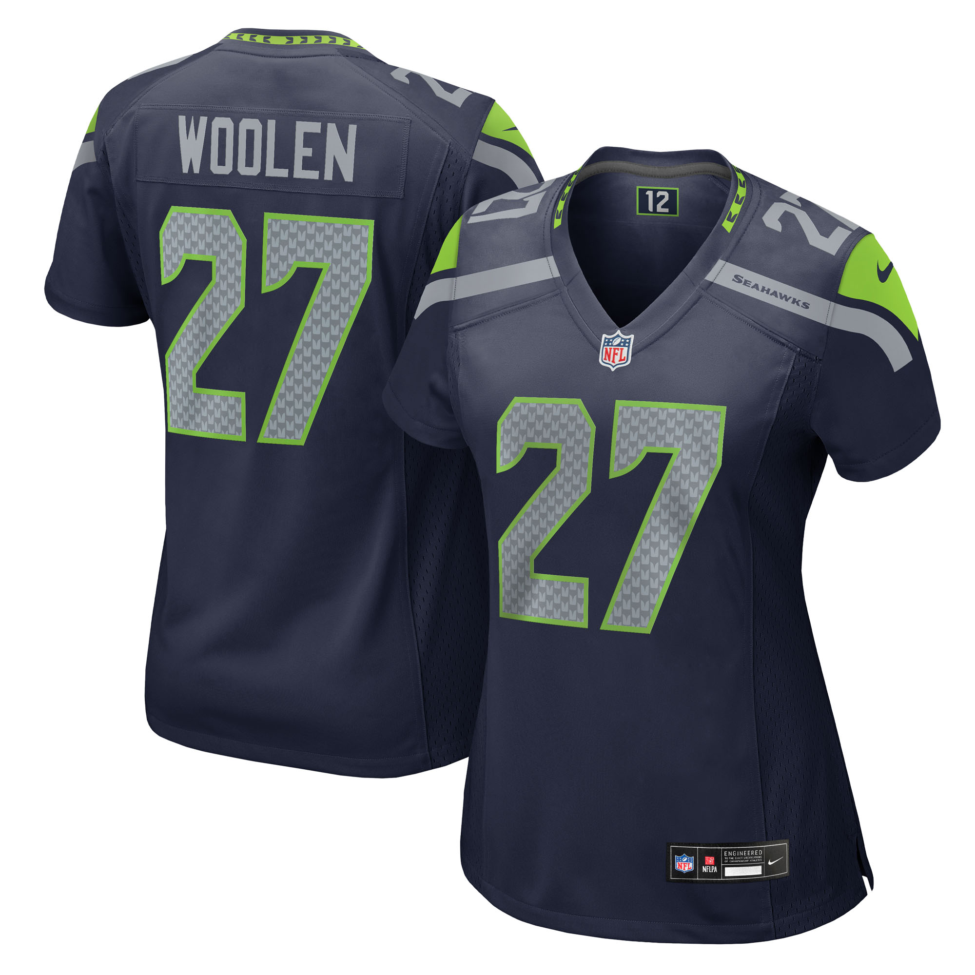 Women's Nike Riq Woolen College Navy Seattle Seahawks Team Game Jersey