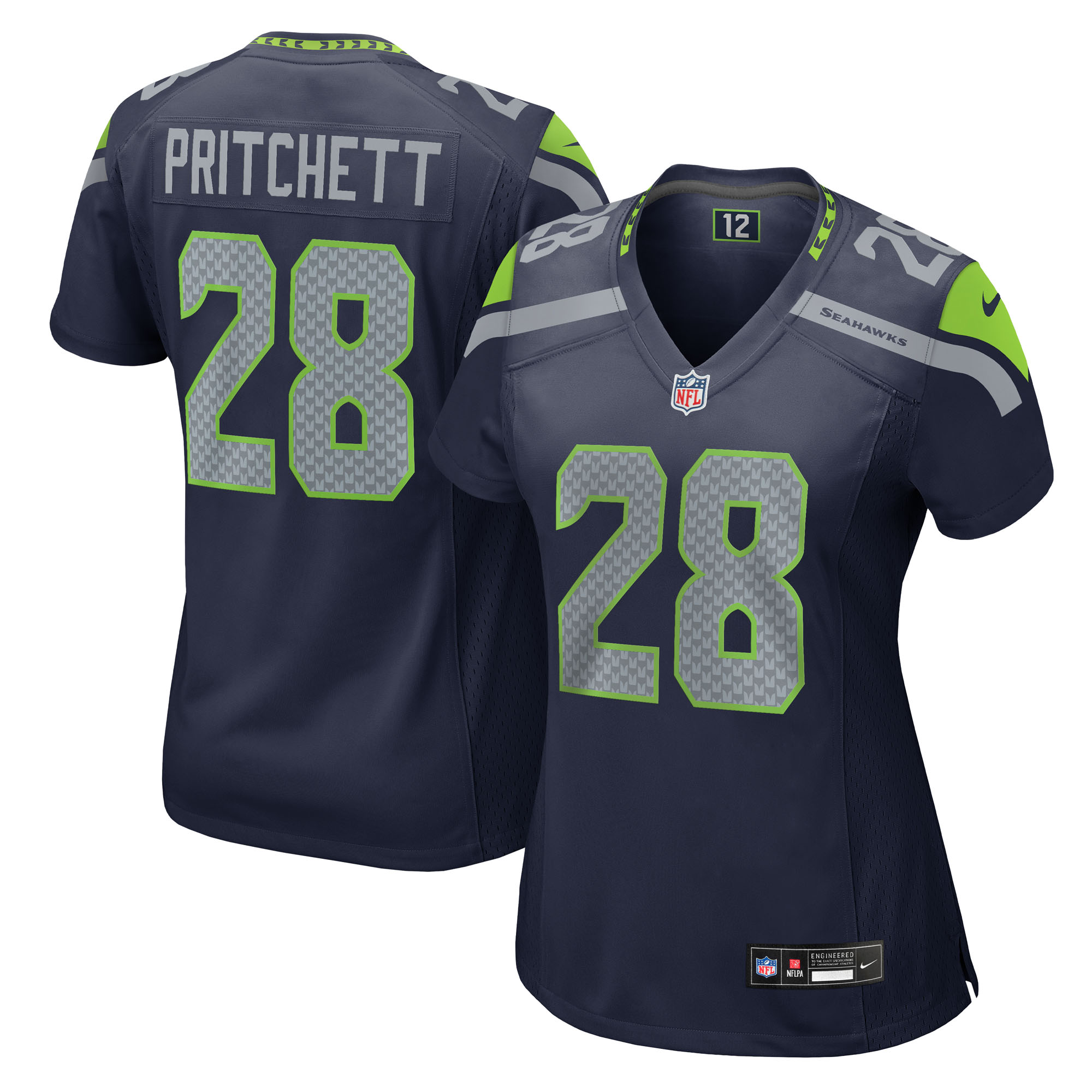Women's Nike Nehemiah Pritchett College Navy Seattle Seahawks Team Game Jersey