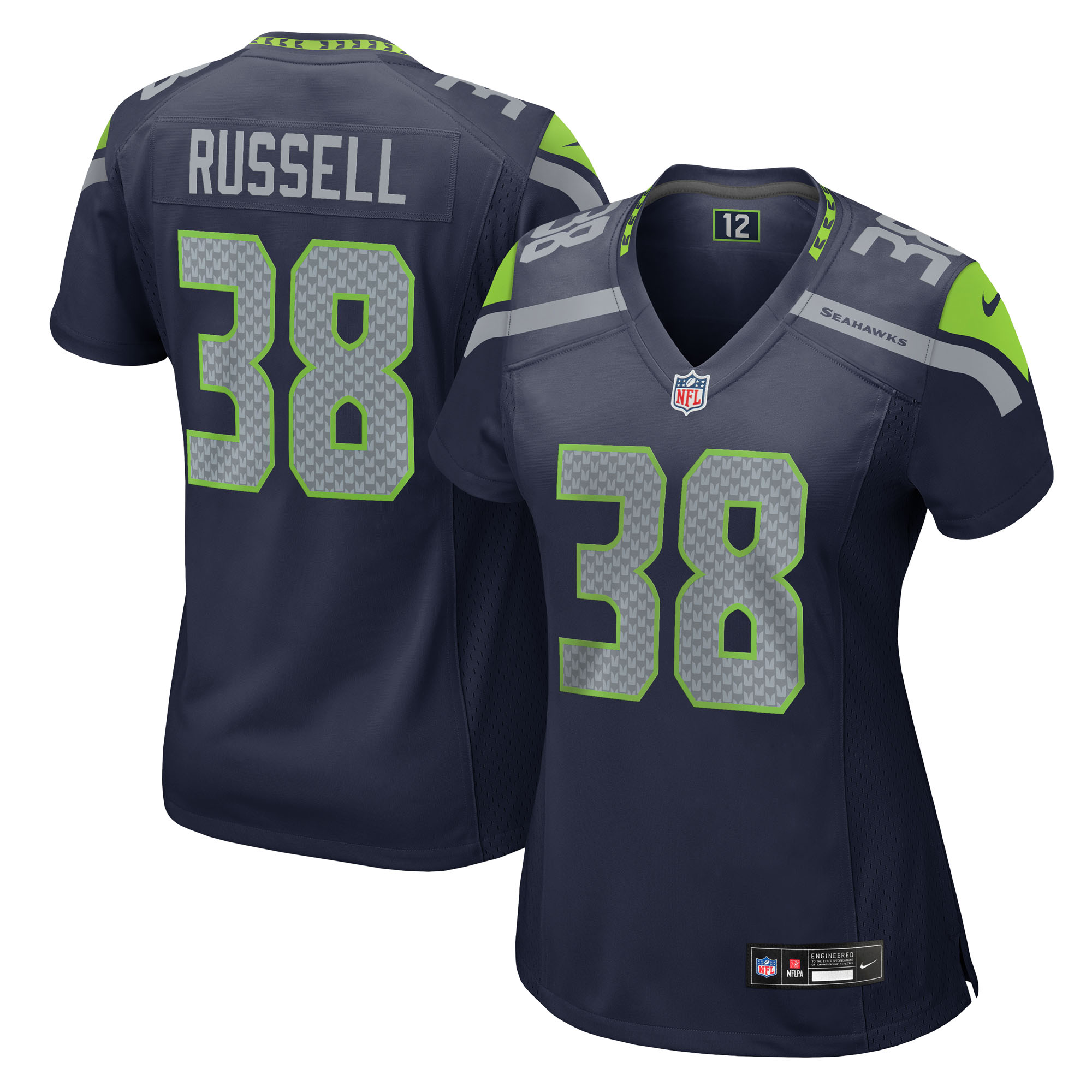 Women's Nike Brady Russell College Navy Seattle Seahawks Team Game Jersey