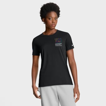 Women's Nike Black New York Giants 2025 NFL Crucial Catch Tri-Blend Dri-FIT T-Shirt