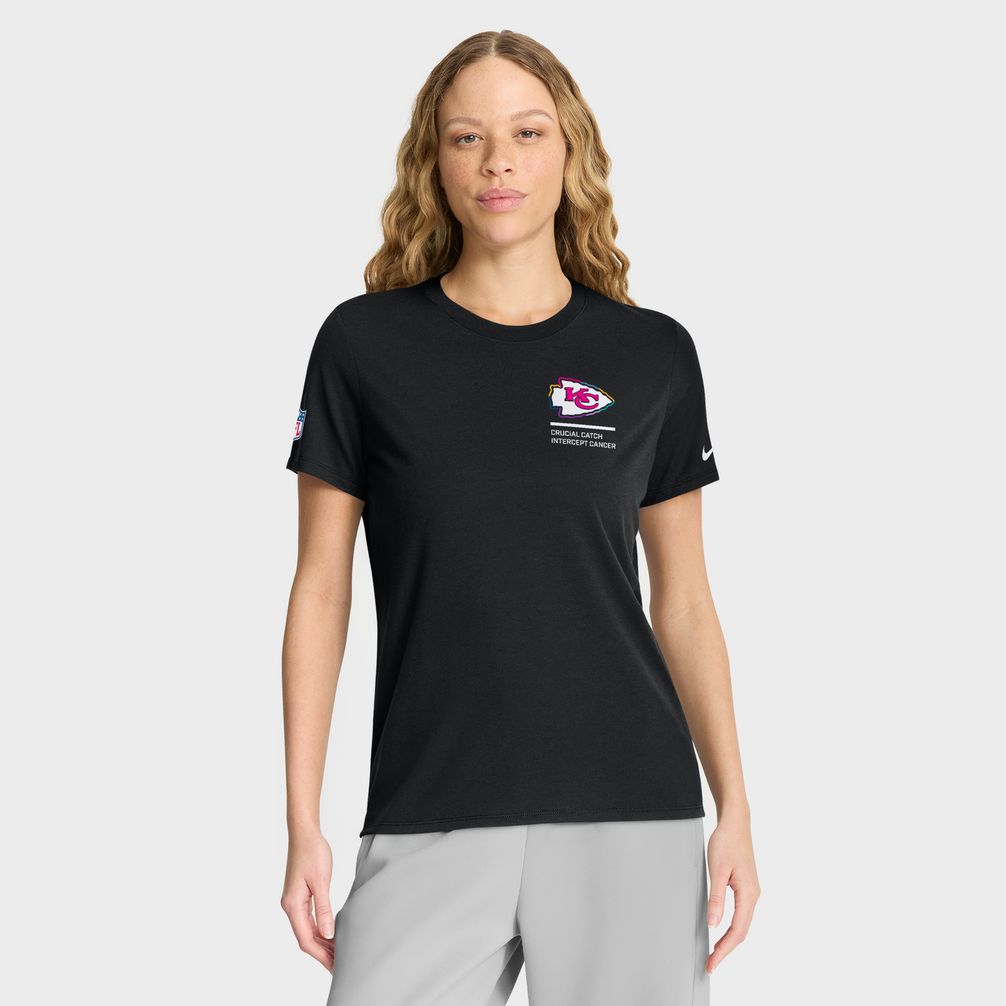 Women's Nike Black Kansas City Chiefs 2025 NFL Crucial Catch Tri-Blend Dri-FIT T-Shirt