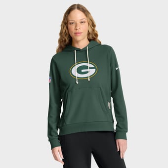Women's Nike Green Green Bay Packers Sideline Standard Issue Initial Home Dri-FIT Hoodie