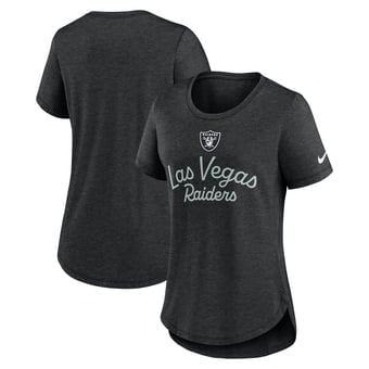 Women's Nike Black Las Vegas Raiders Script Tri-Blend T-Shirt