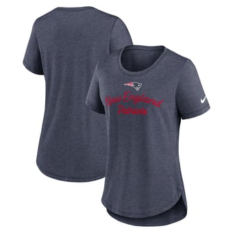 Women's Nike Navy New England Patriots Script Tri-Blend T-Shirt