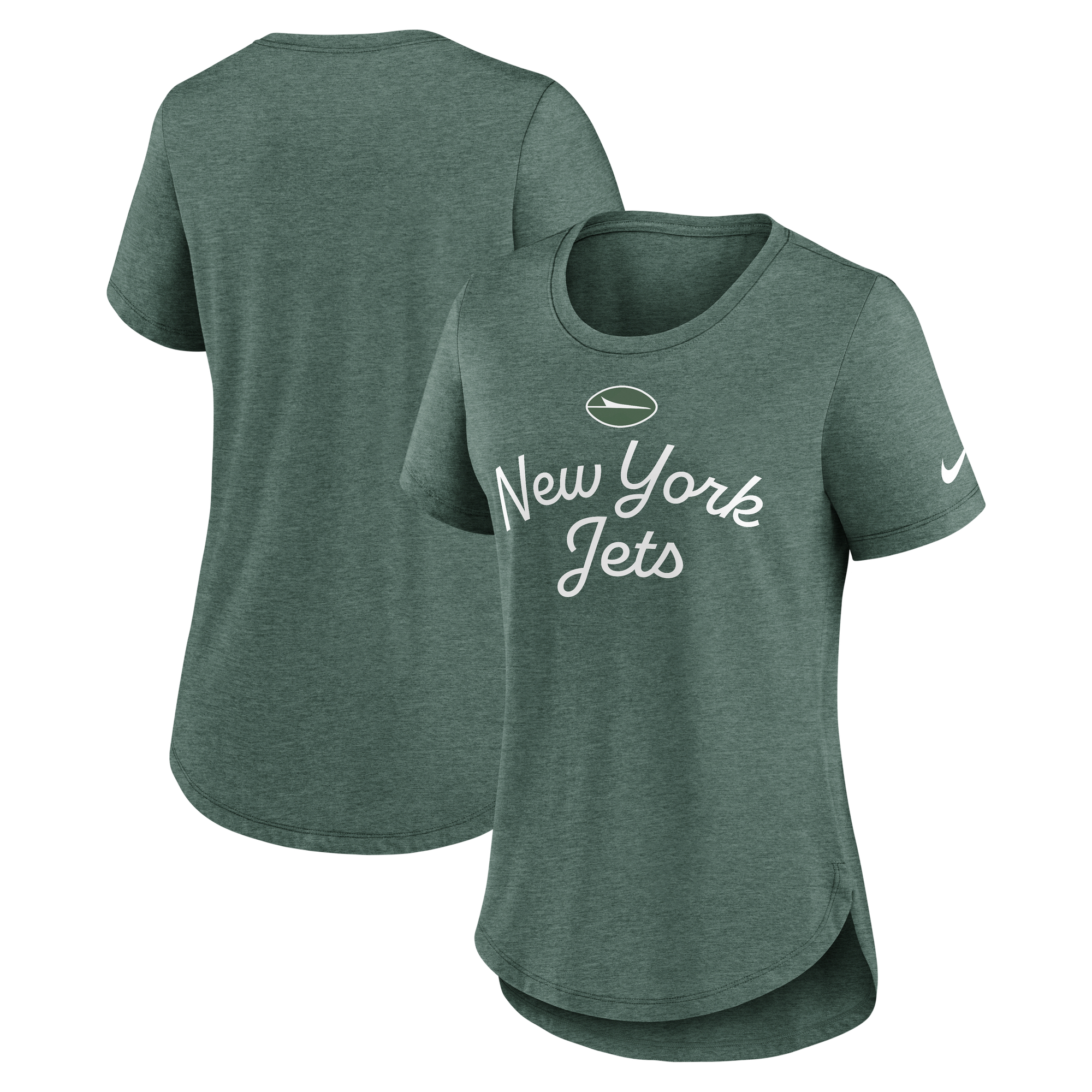Nike Women's Green New York Jets Script Tri-Blend T-Shirt - Green