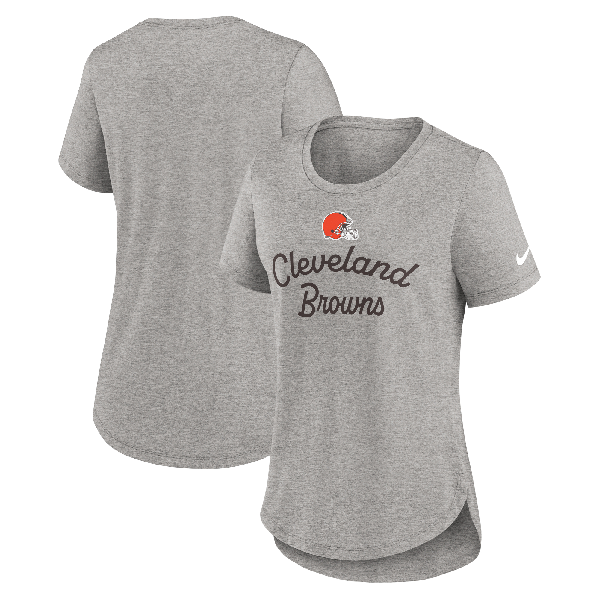 Women's Nike Gray Cleveland Browns Script Tri-Blend T-Shirt