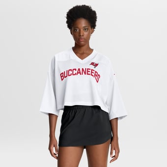 Women's Nike White Tampa Bay Buccaneers Primetime Cropped Mesh Dri-FIT Fashion Jersey