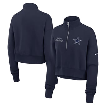 Women's Nike Navy Dallas Cowboys Primetime Phoenix Half-Zip Sweatshirt