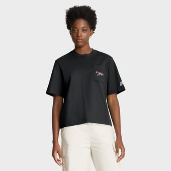 Women's Nike Black Cincinnati Bengals Rewind Pocket Boxy T-Shirt