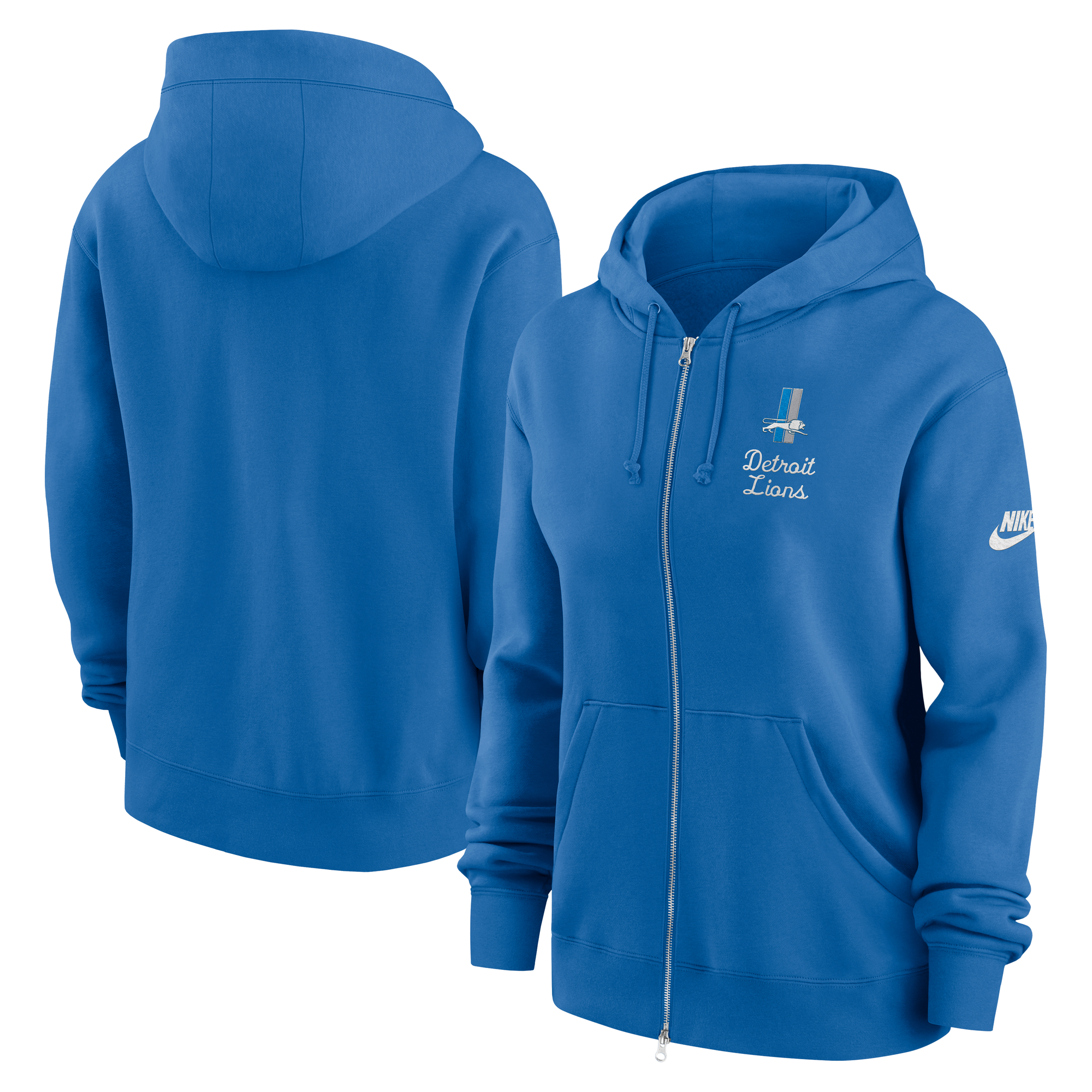 Women's Nike Blue Detroit Lions Phoenix Rewind Full-Zip Hoodie