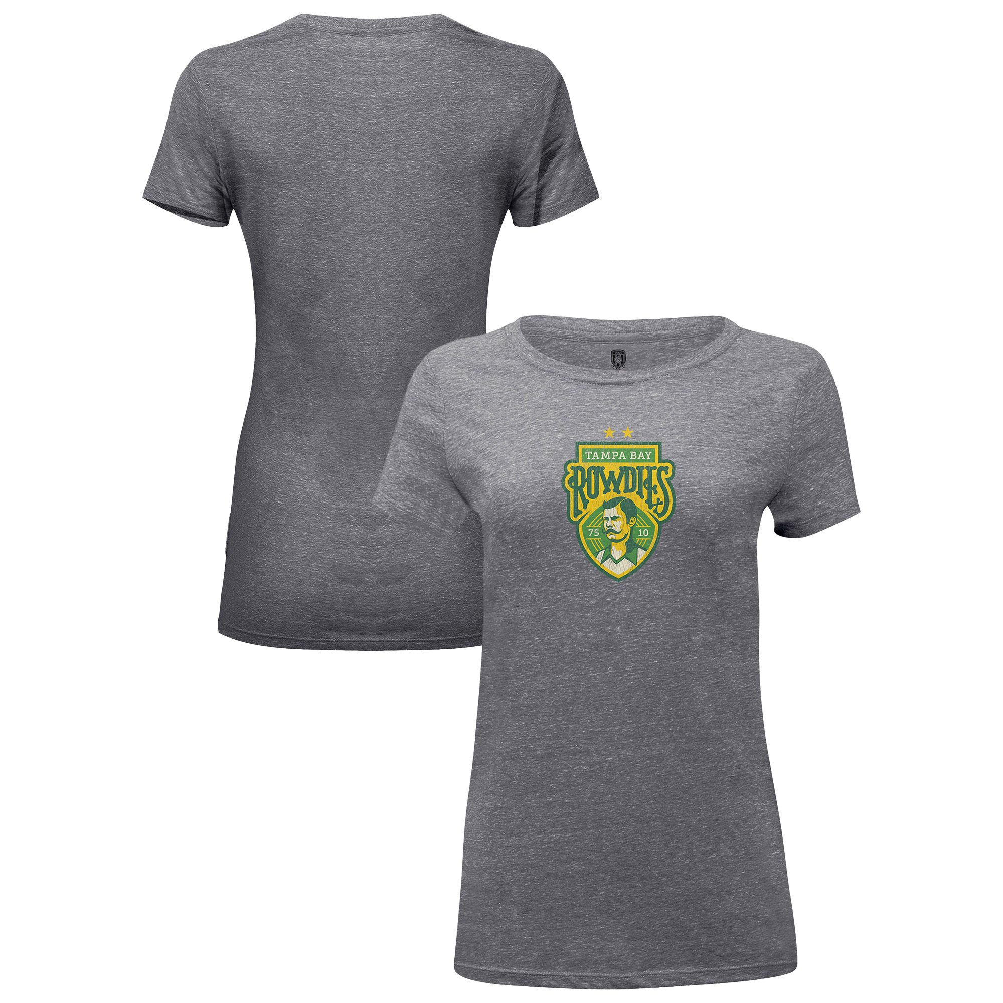 Women's 1863FC Heather Gray Tampa Bay Rowdies Color Badge Tri-Blend T-Shirt