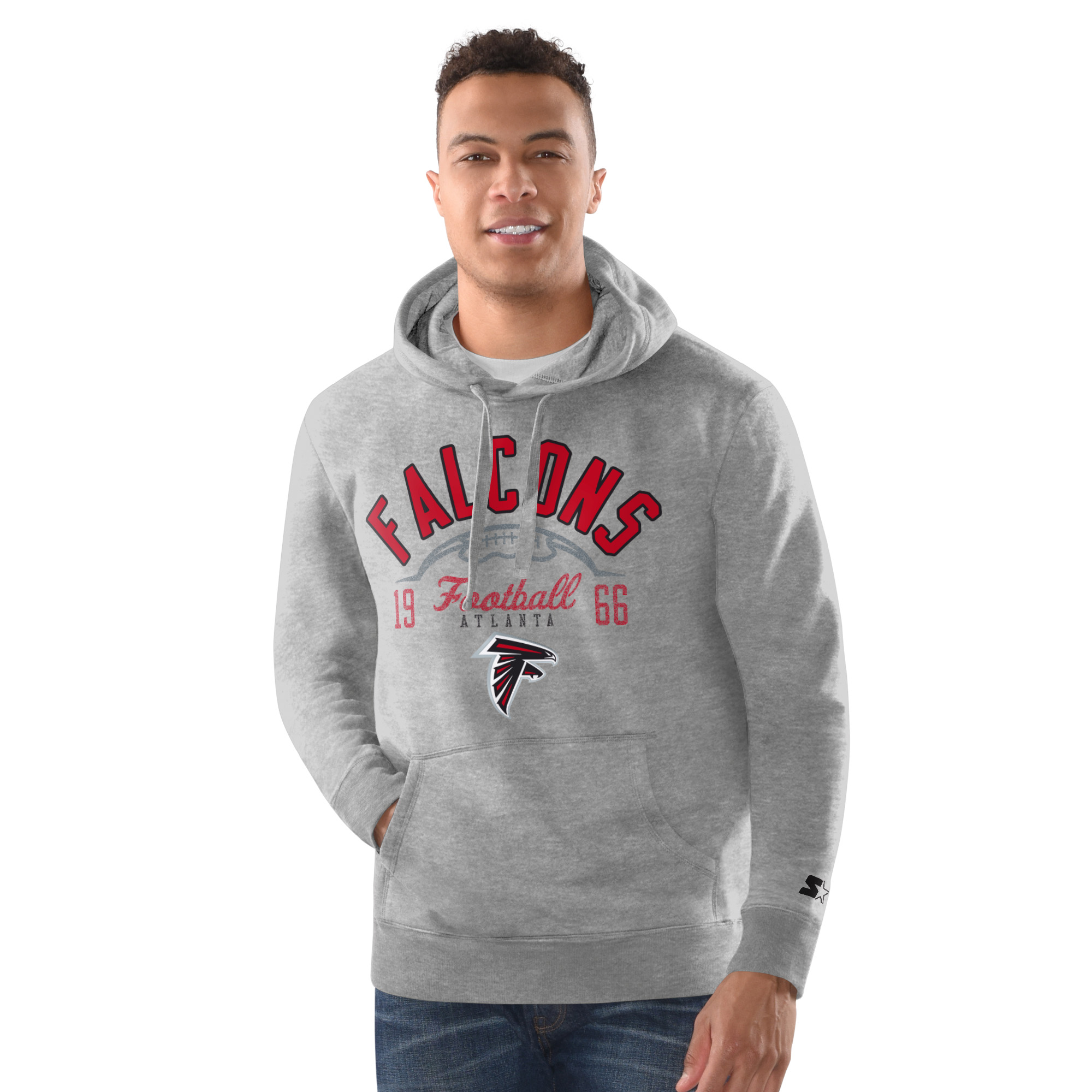 Men's Starter Heather Gray Atlanta Falcons Pullover Hoodie