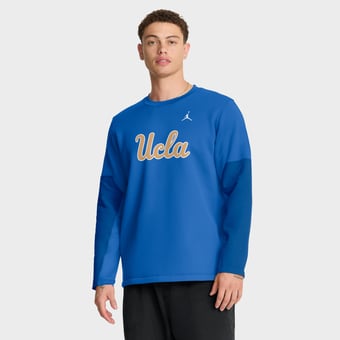 Men's Jordan Brand Blue UCLA Bruins 2025 Sideline Coach Therma-FIT Long Sleeve T-Shirt
