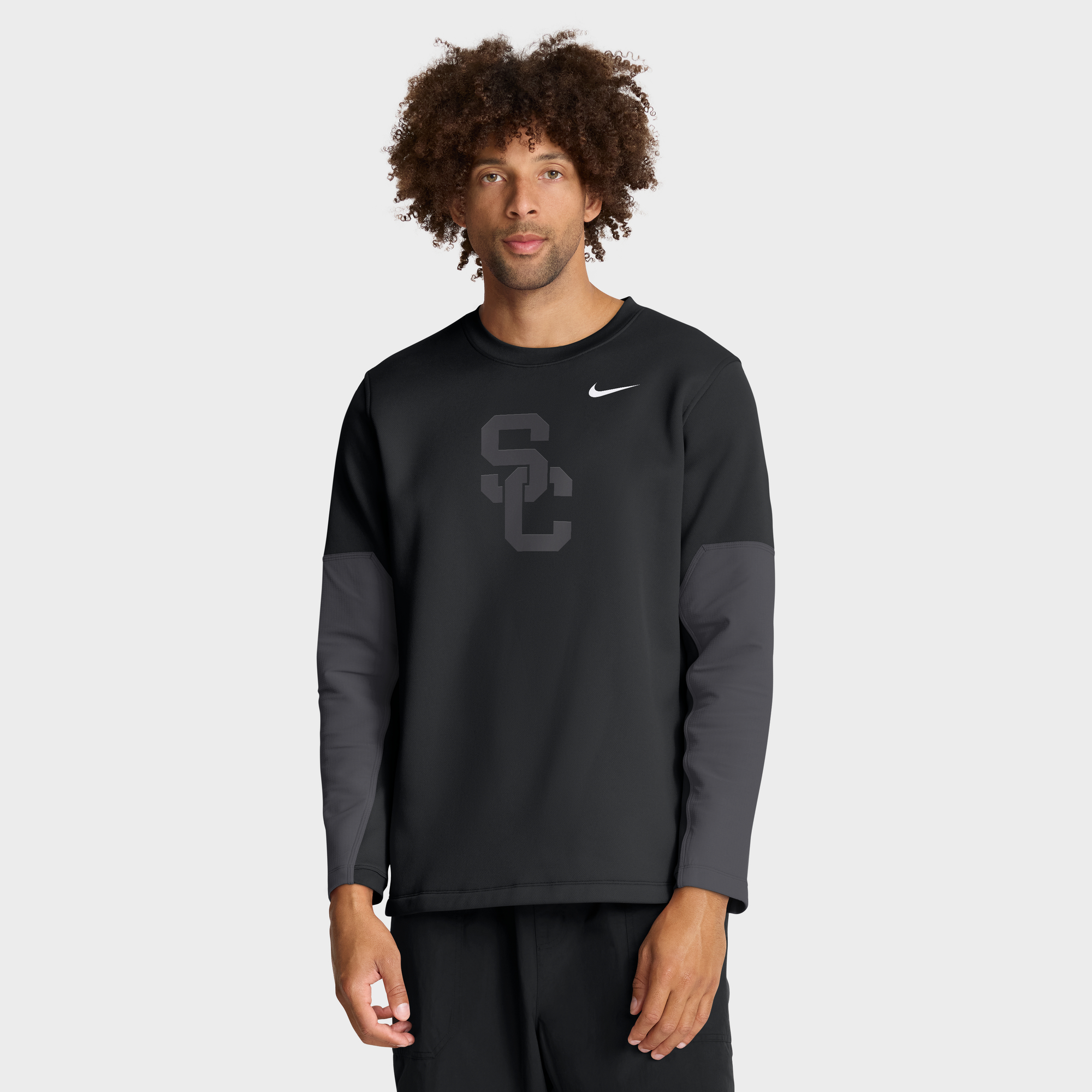 Men's Nike Black USC Trojans 2025 Sideline Coach Performance Long Sleeve T-Shirt