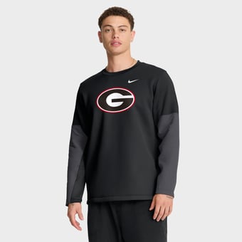 Men's Nike Black Georgia Bulldogs 2025 Sideline Coach Therma-FIT Long Sleeve T-Shirt