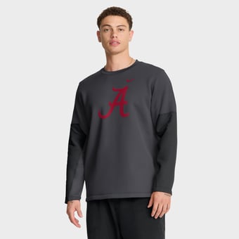 Men's Nike Anthracite Alabama Crimson Tide 2025 Sideline Coach Therma-FIT Long Sleeve T-Shirt